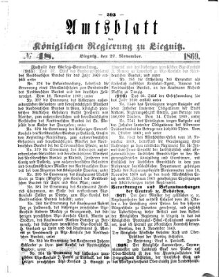 Amts-Blatt der Preußischen Regierung zu Liegnitz Samstag 27. November 1869