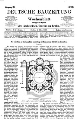 Deutsche Bauzeitung 〈Berlin〉 Donnerstag 4. März 1869