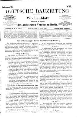 Deutsche Bauzeitung 〈Berlin〉 Donnerstag 8. April 1869