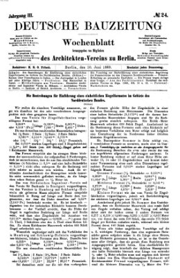 Deutsche Bauzeitung 〈Berlin〉 Donnerstag 10. Juni 1869