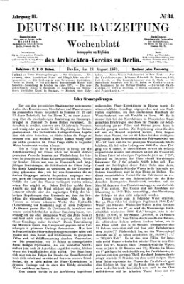 Deutsche Bauzeitung 〈Berlin〉 Donnerstag 19. August 1869