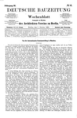 Deutsche Bauzeitung 〈Berlin〉 Donnerstag 7. Oktober 1869