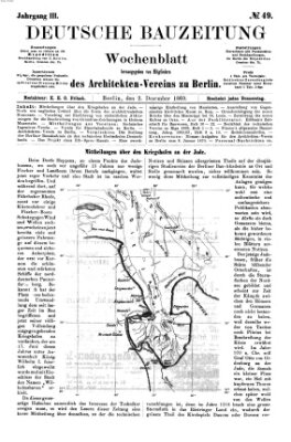 Deutsche Bauzeitung 〈Berlin〉 Donnerstag 2. Dezember 1869