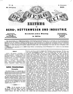 Der Berggeist Dienstag 6. Januar 1857