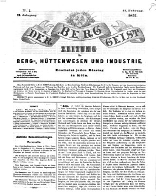 Der Berggeist Dienstag 17. Februar 1857