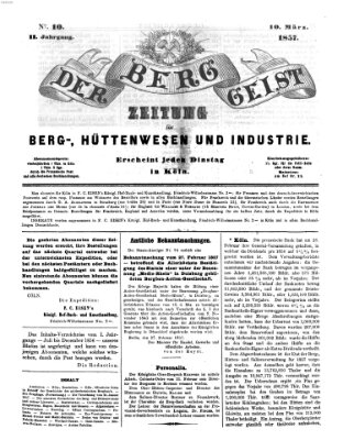 Der Berggeist Dienstag 10. März 1857