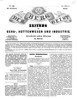 Der Berggeist Dienstag 17. März 1857