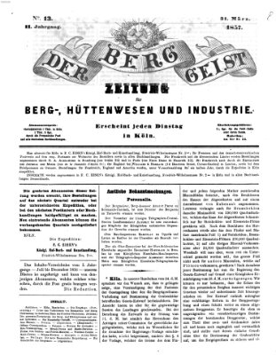 Der Berggeist Dienstag 31. März 1857