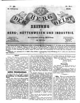 Der Berggeist Dienstag 12. Mai 1857