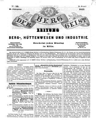 Der Berggeist Dienstag 9. Juni 1857