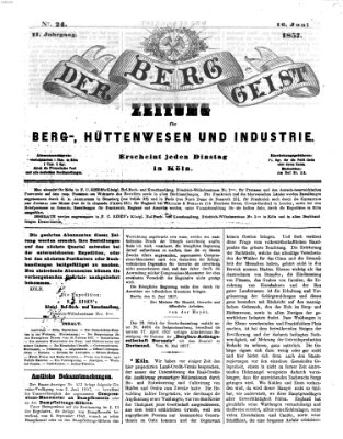 Der Berggeist Dienstag 16. Juni 1857