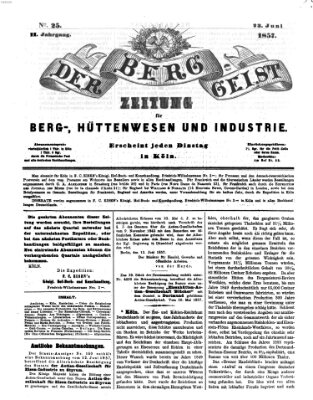 Der Berggeist Dienstag 23. Juni 1857