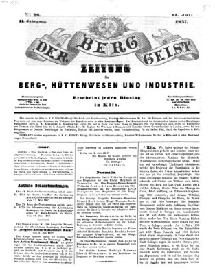 Der Berggeist Dienstag 14. Juli 1857