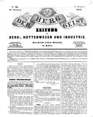 Der Berggeist Dienstag 4. August 1857