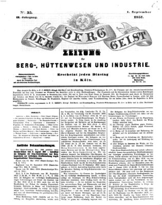 Der Berggeist Dienstag 1. September 1857