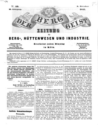 Der Berggeist Dienstag 6. Oktober 1857