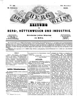 Der Berggeist Dienstag 20. Oktober 1857