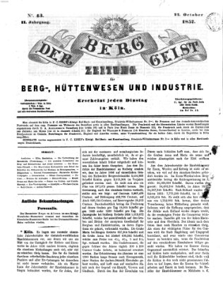 Der Berggeist Dienstag 27. Oktober 1857