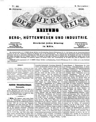 Der Berggeist Dienstag 3. November 1857