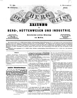 Der Berggeist Dienstag 1. Dezember 1857