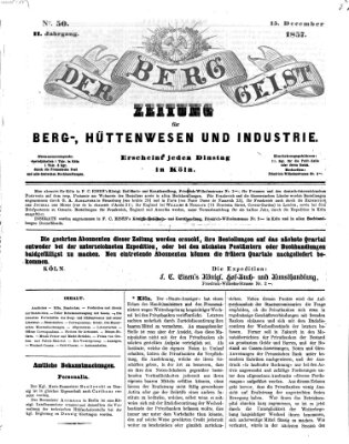 Der Berggeist Dienstag 15. Dezember 1857