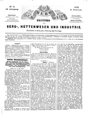 Der Berggeist Dienstag 8. Februar 1859