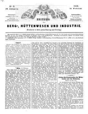 Der Berggeist Freitag 11. Februar 1859