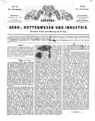 Der Berggeist Dienstag 15. Februar 1859