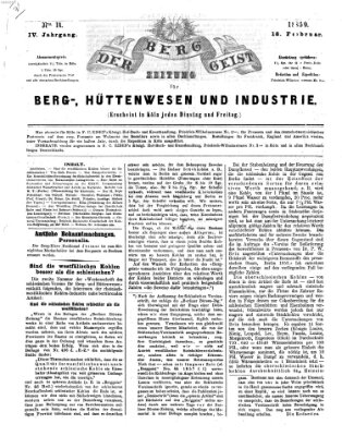 Der Berggeist Freitag 18. Februar 1859