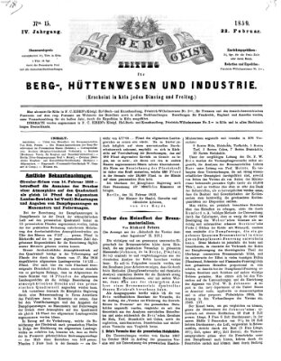 Der Berggeist Dienstag 22. Februar 1859