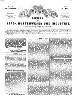 Der Berggeist Dienstag 15. März 1859