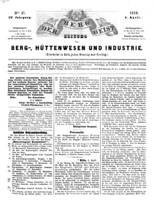 Der Berggeist Dienstag 5. April 1859