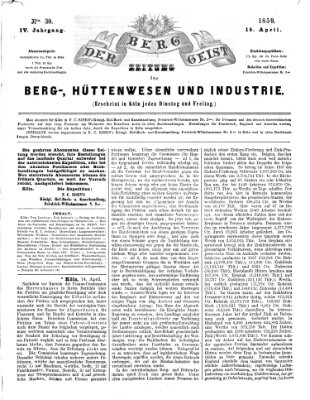 Der Berggeist Freitag 15. April 1859