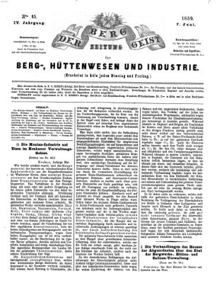 Der Berggeist Dienstag 7. Juni 1859