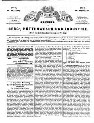 Der Berggeist Freitag 16. September 1859