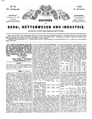 Der Berggeist Dienstag 11. Oktober 1859