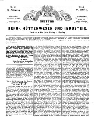 Der Berggeist Freitag 14. Oktober 1859