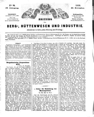 Der Berggeist Freitag 25. November 1859