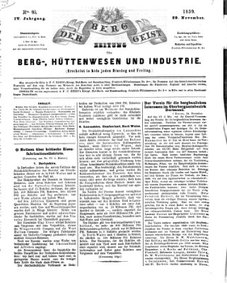 Der Berggeist Dienstag 29. November 1859