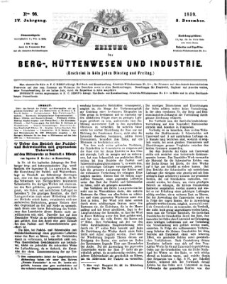 Der Berggeist Freitag 2. Dezember 1859