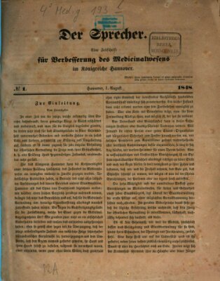 Sprecher Dienstag 1. August 1848