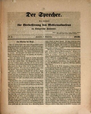 Sprecher Freitag 1. September 1848