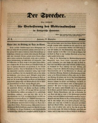 Sprecher Freitag 15. September 1848