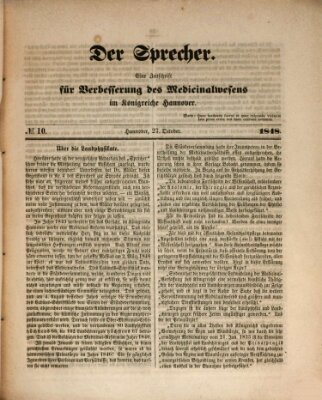 Sprecher Freitag 27. Oktober 1848