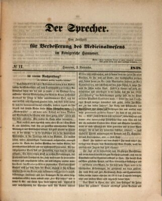 Sprecher Freitag 3. November 1848