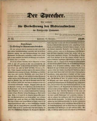 Sprecher Freitag 10. November 1848