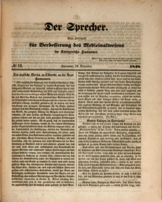 Sprecher Freitag 24. November 1848