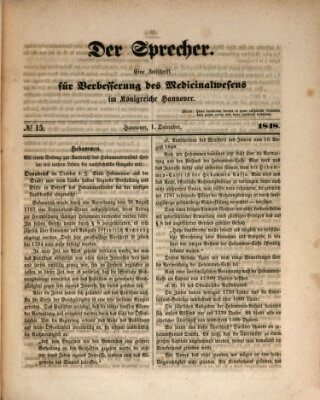 Sprecher Freitag 1. Dezember 1848