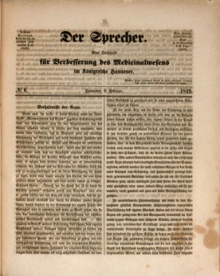 Sprecher Freitag 9. Februar 1849