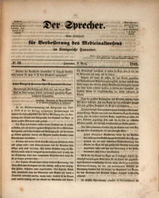 Sprecher Freitag 9. März 1849